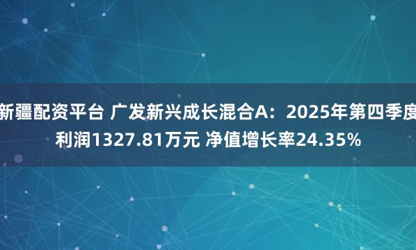 新疆配资平台 广发新兴成长混合A：2025年第四季度利润1327.81万元 净值增长率24.35%